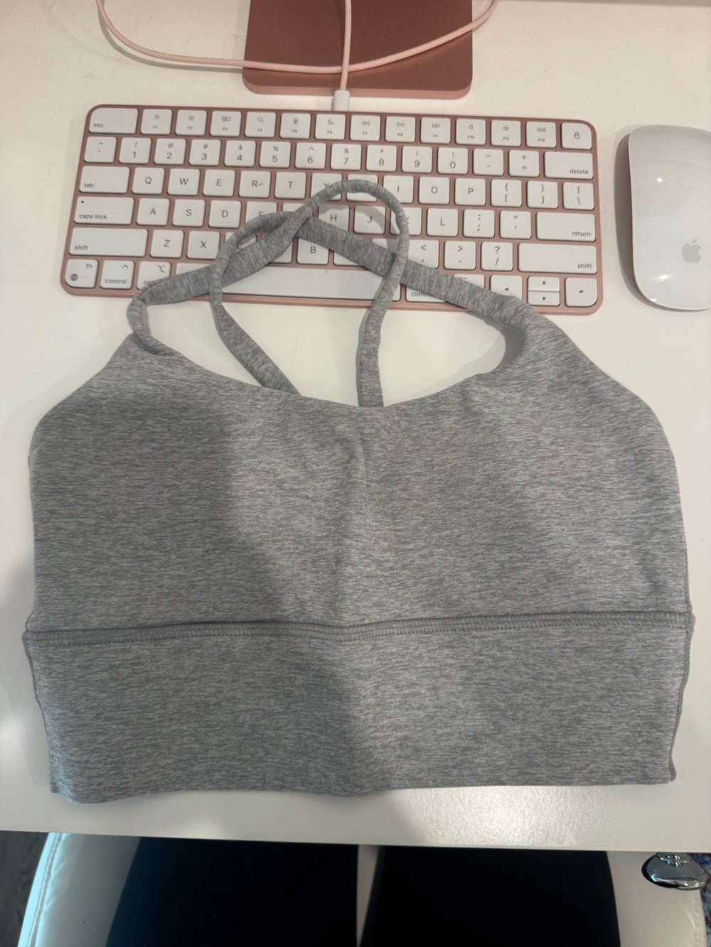 Vuori Long Line Elevation Bra - Heather Grey